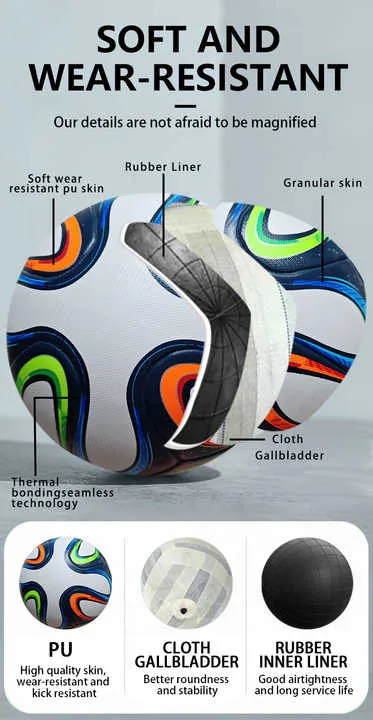 العالم أرخص سعر رسمي حجم 5 سلس كرة القدم الأصلية كرات التدريب لكرة القدم فوتبول World's Cheapest Official Size 5 Seamless Original Soccer Training Balls Football Futbol