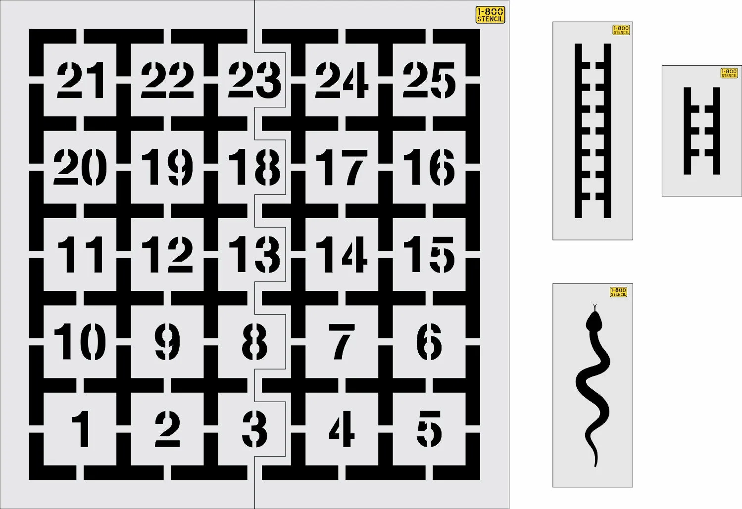 62"x62" Snakes and Ladders Stencil