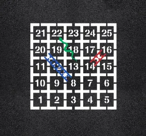 62"x62" Snakes and Ladders Stencil