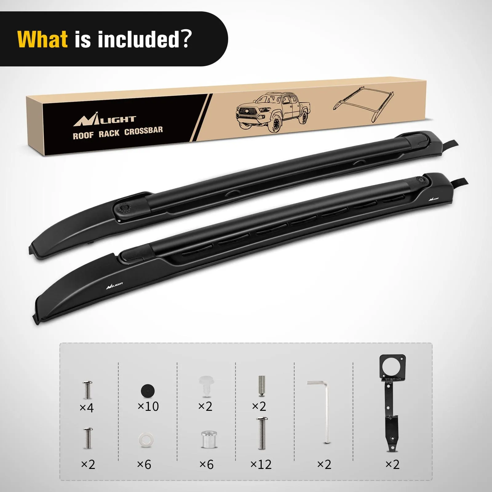 Aluminum Roof Rack Cross Bars Fit for Toyota Tacoma Double Cab 2005-2023