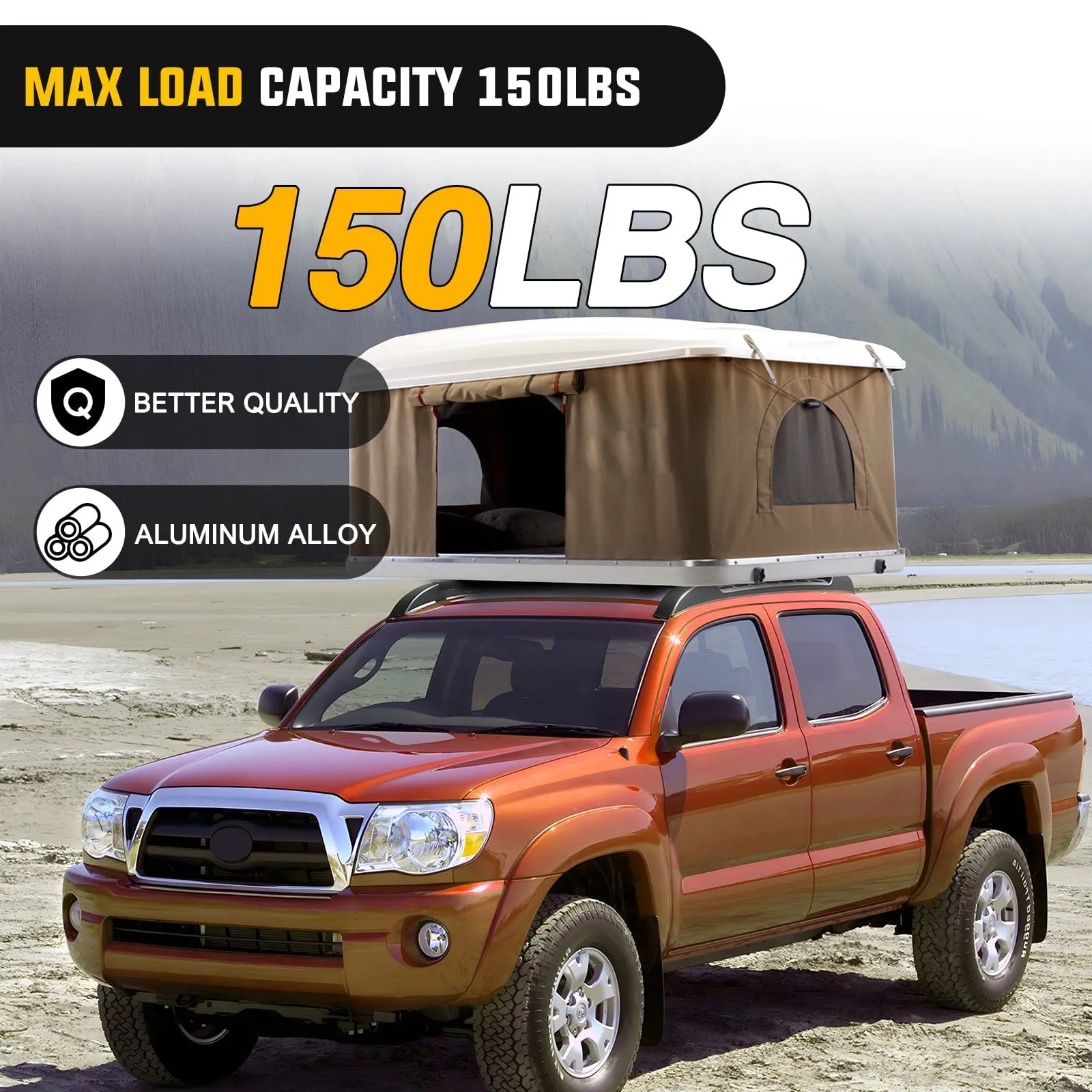 Aluminum Roof Rack Cross Bars Fit for Toyota Tacoma Double Cab 2005-2023