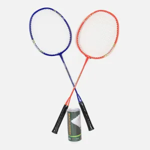 ALUMINUM STL 2 RACKETS 3 FEATHER S COCKS EVA H