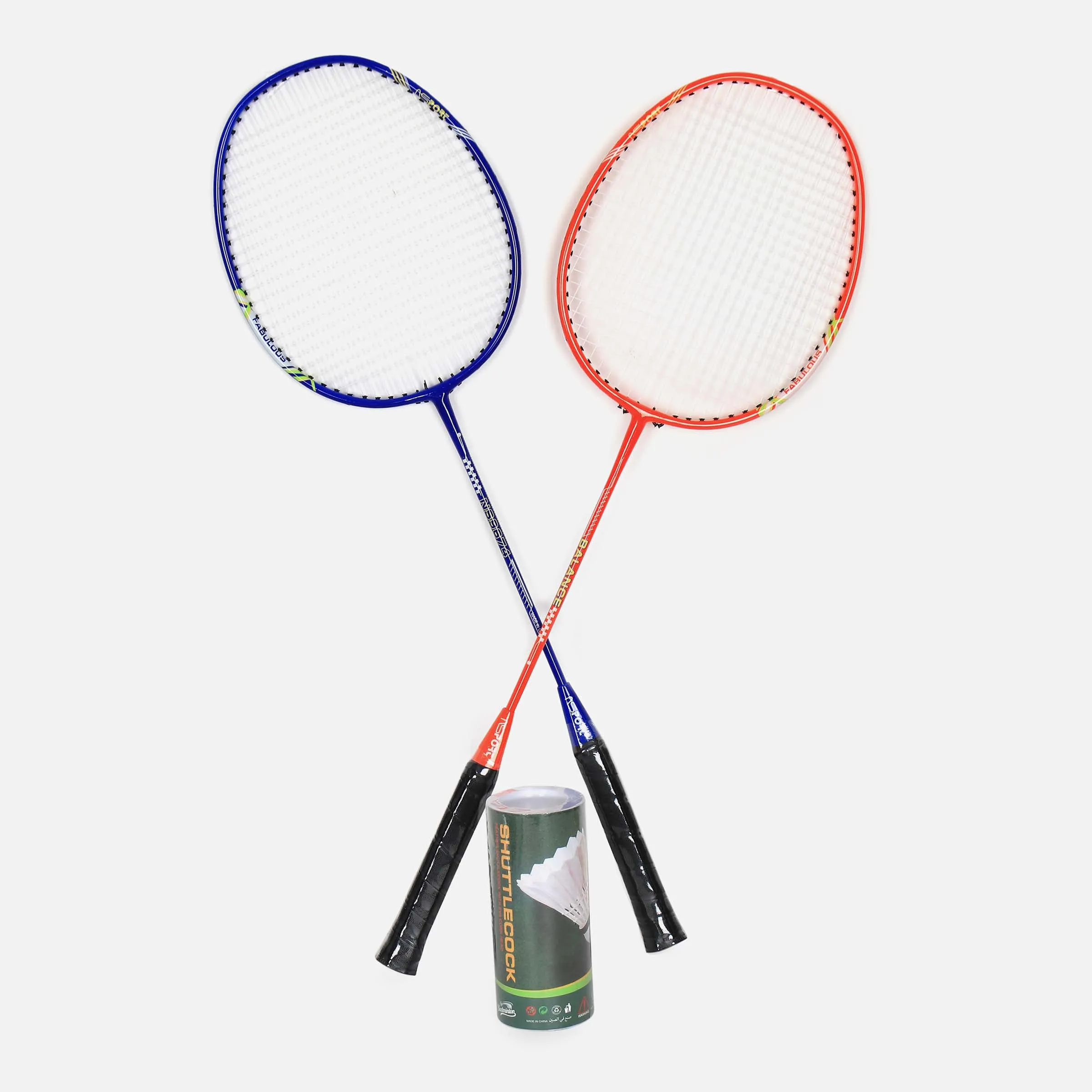 ALUMINUM STL 2 RACKETS 3 FEATHER S COCKS EVA H