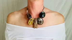 Amethyst Cicada, Ammonite, Medicine Necklace.