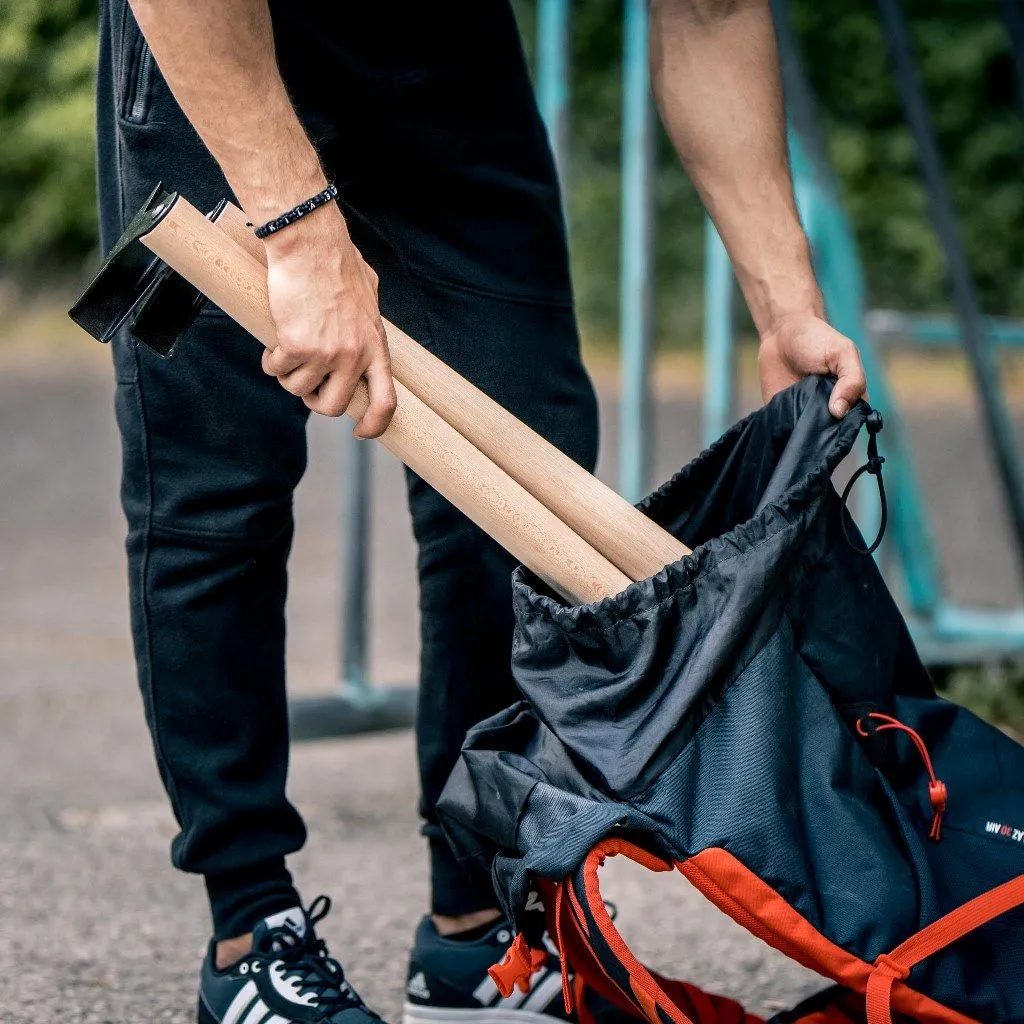 [B-Ware] Holz Parallettes mit ergonomischem Holzgriff und Blech Füßen, low oder medium Ausführung