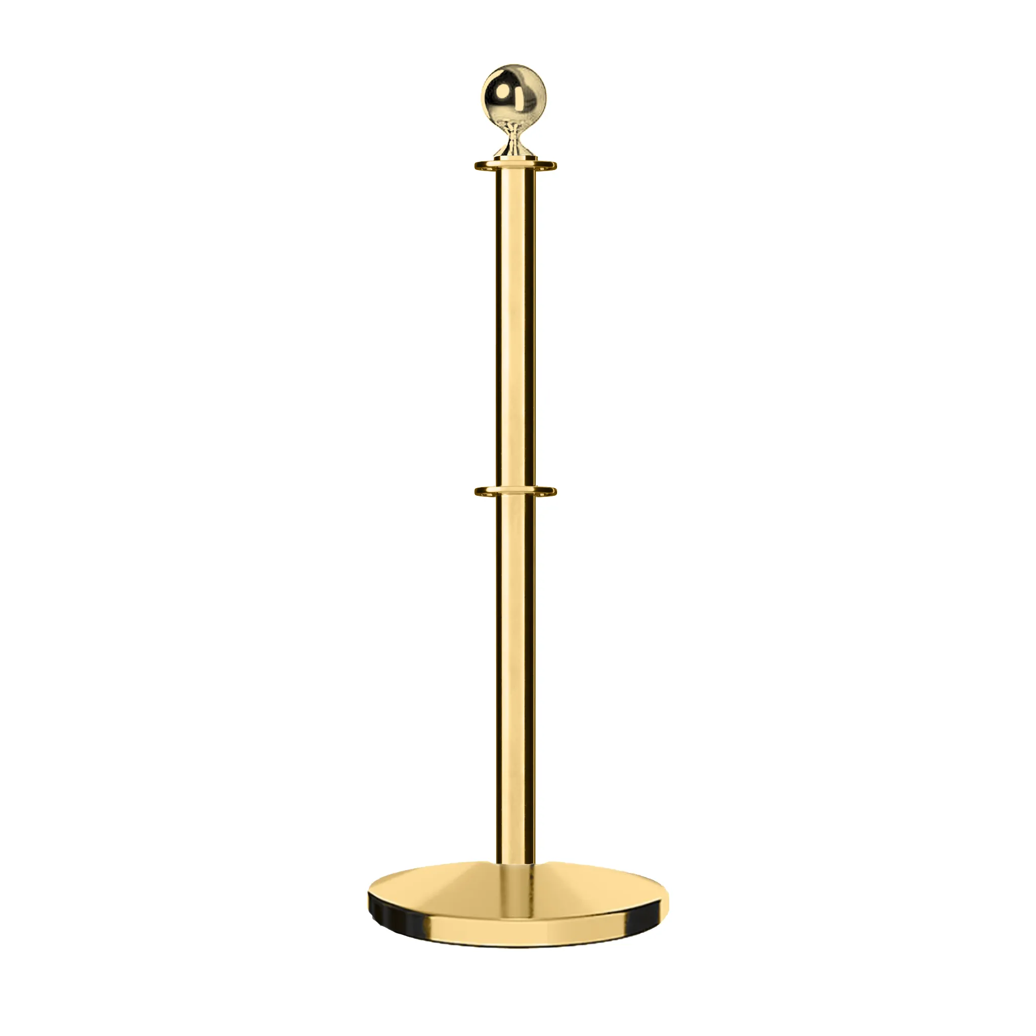 Ball Top Dual Rope Stanchion with Cast Iron Base - Montour Line CILineD