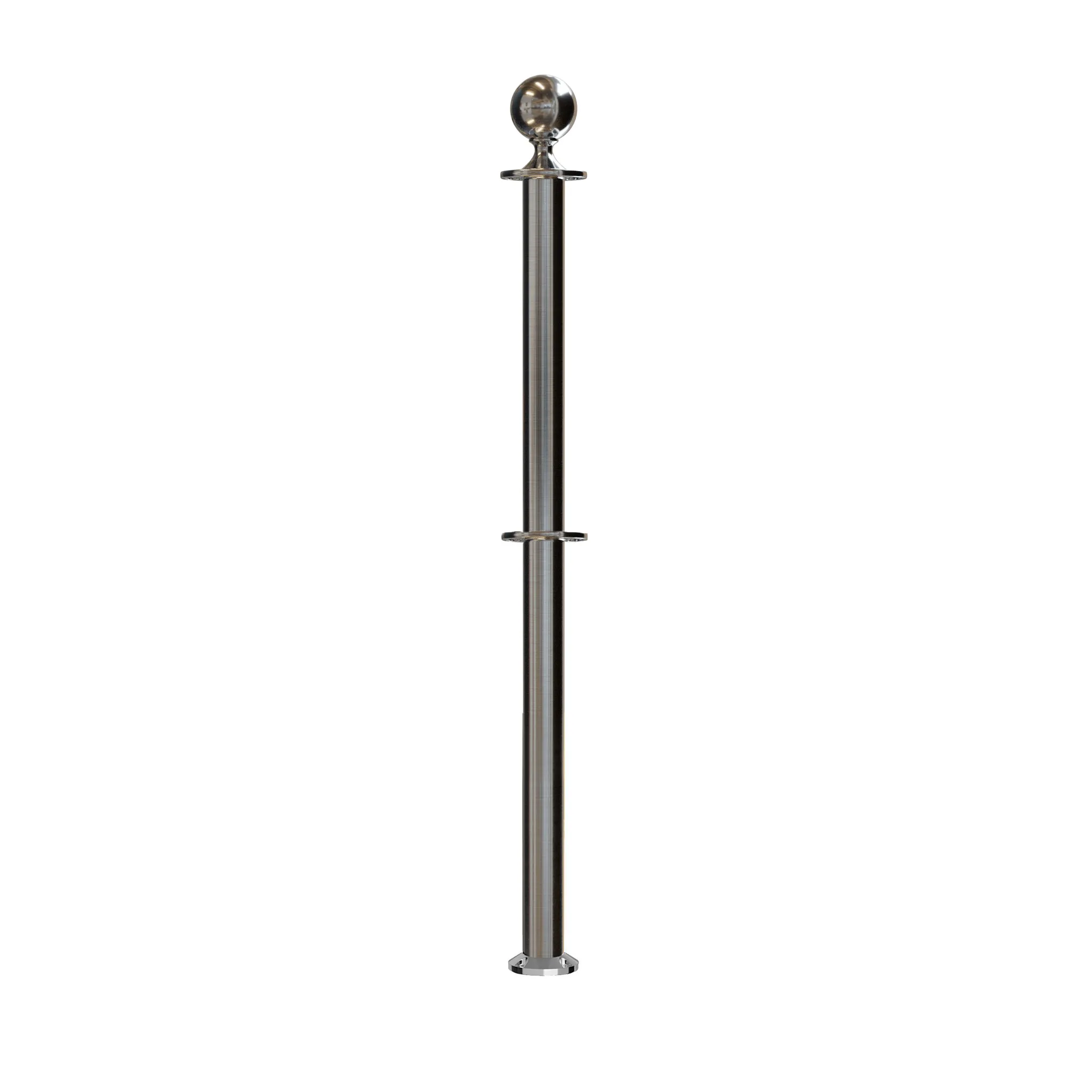 Ball Top Dual Rope Stanchion with Fixed Base - Montour Line CXLineDF