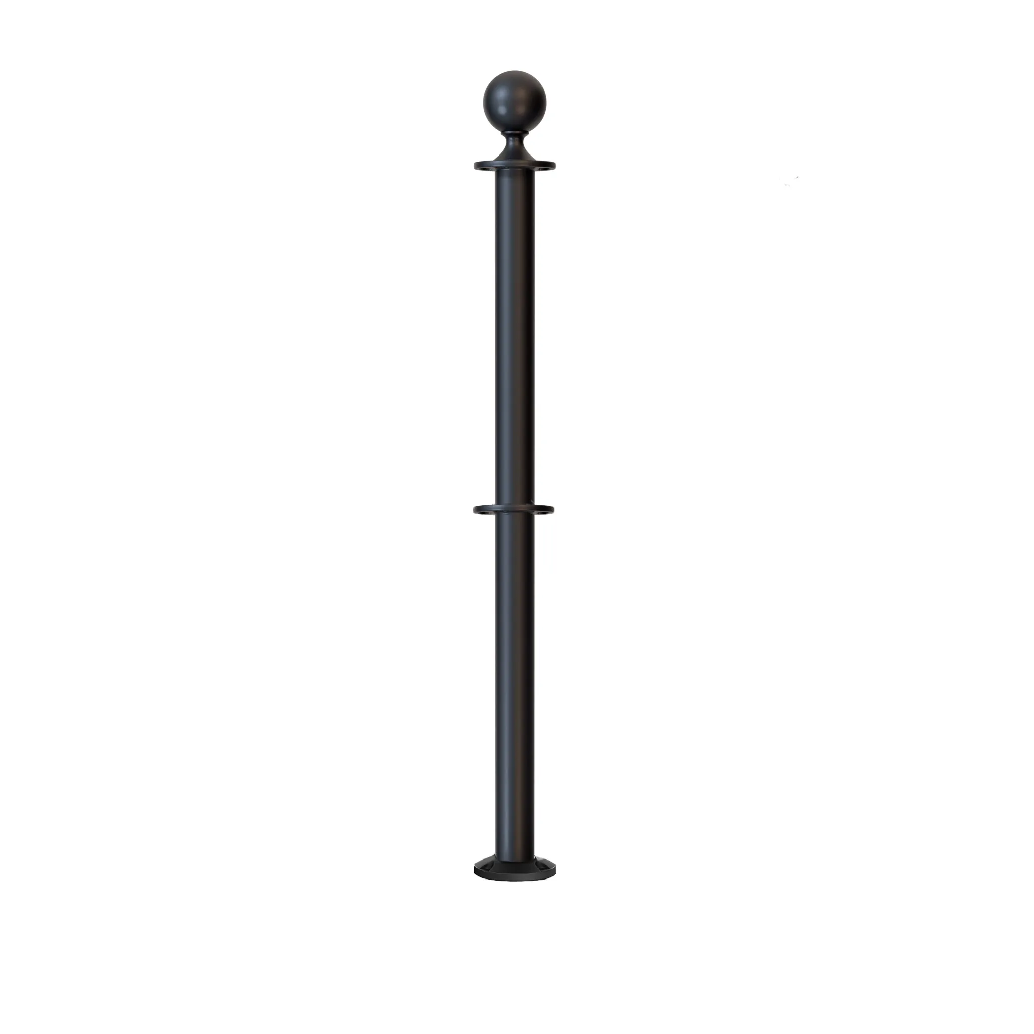 Ball Top Dual Rope Stanchion with Fixed Base - Montour Line CXLineDF