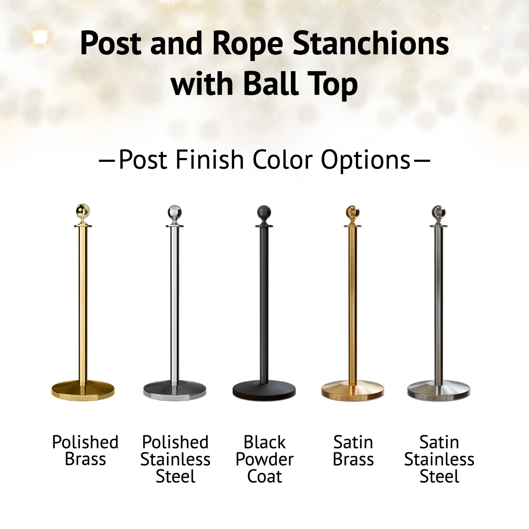 Ball Top Dual Rope Stanchion with Fixed Base - Montour Line CXLineDF