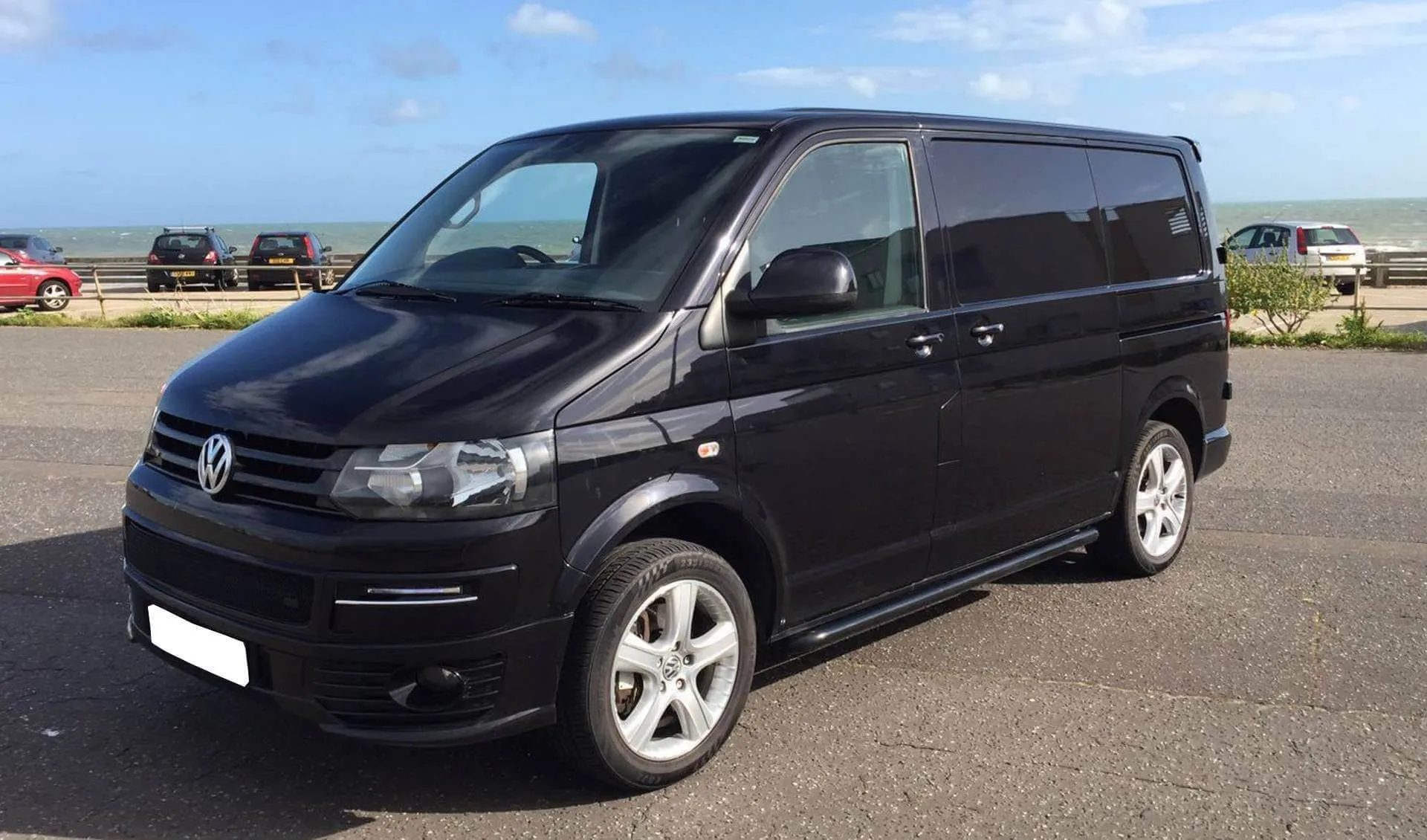 Black Powder Coated OE Style Steel Side Bars for Volkswagen Transporter T5 SWB