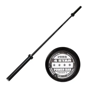 Body-Solid 7' Black 4-Star Olympic Power Bar OB864STAR