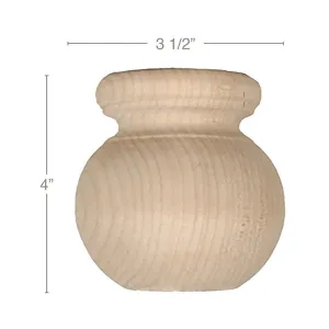 Classic Tall Round Bun Foot, 3 1/2"dia. X 4"h