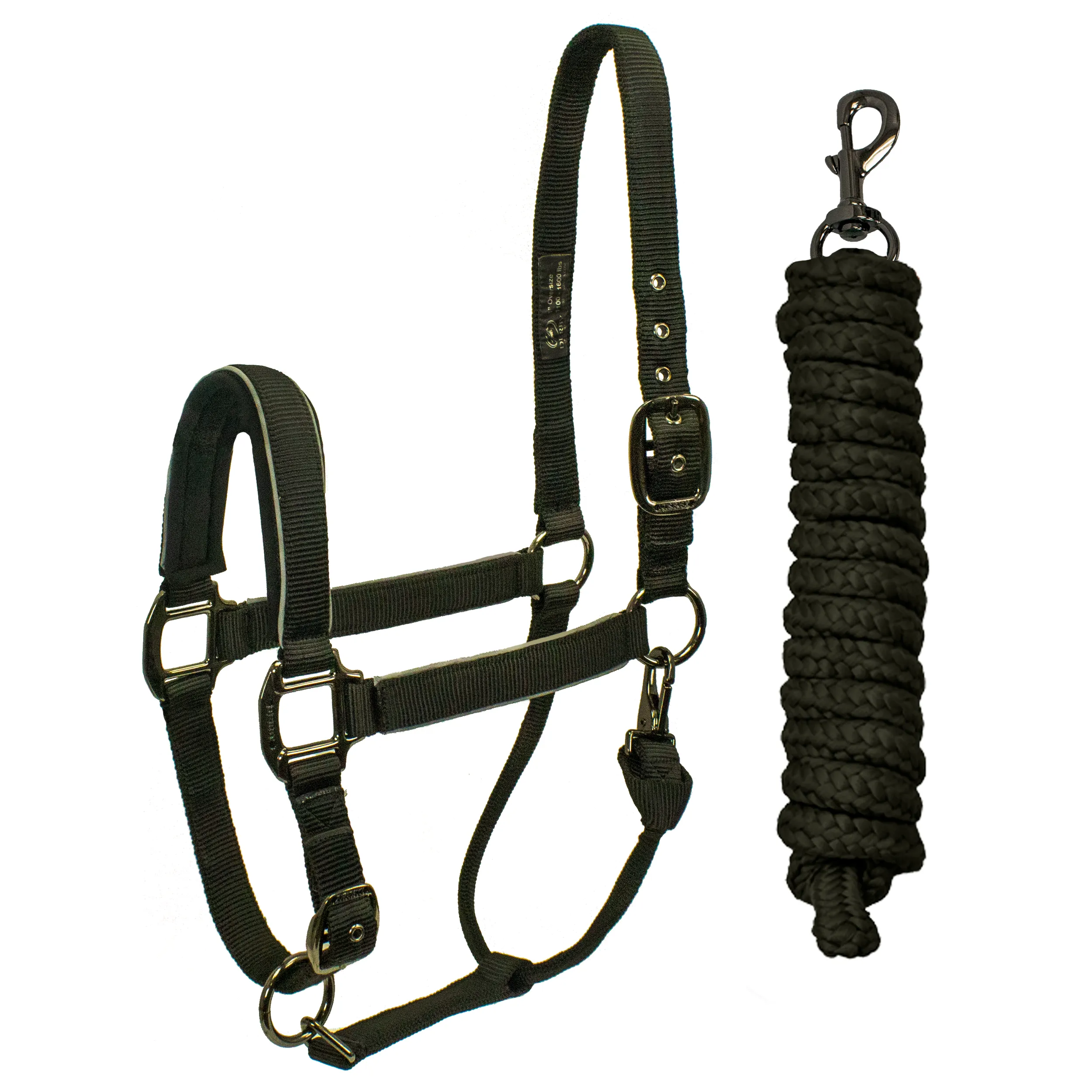Derby Originals Desert Rose Collection Blackout Reflective Safety Stable Horse Halters with Matching Lead Ropes