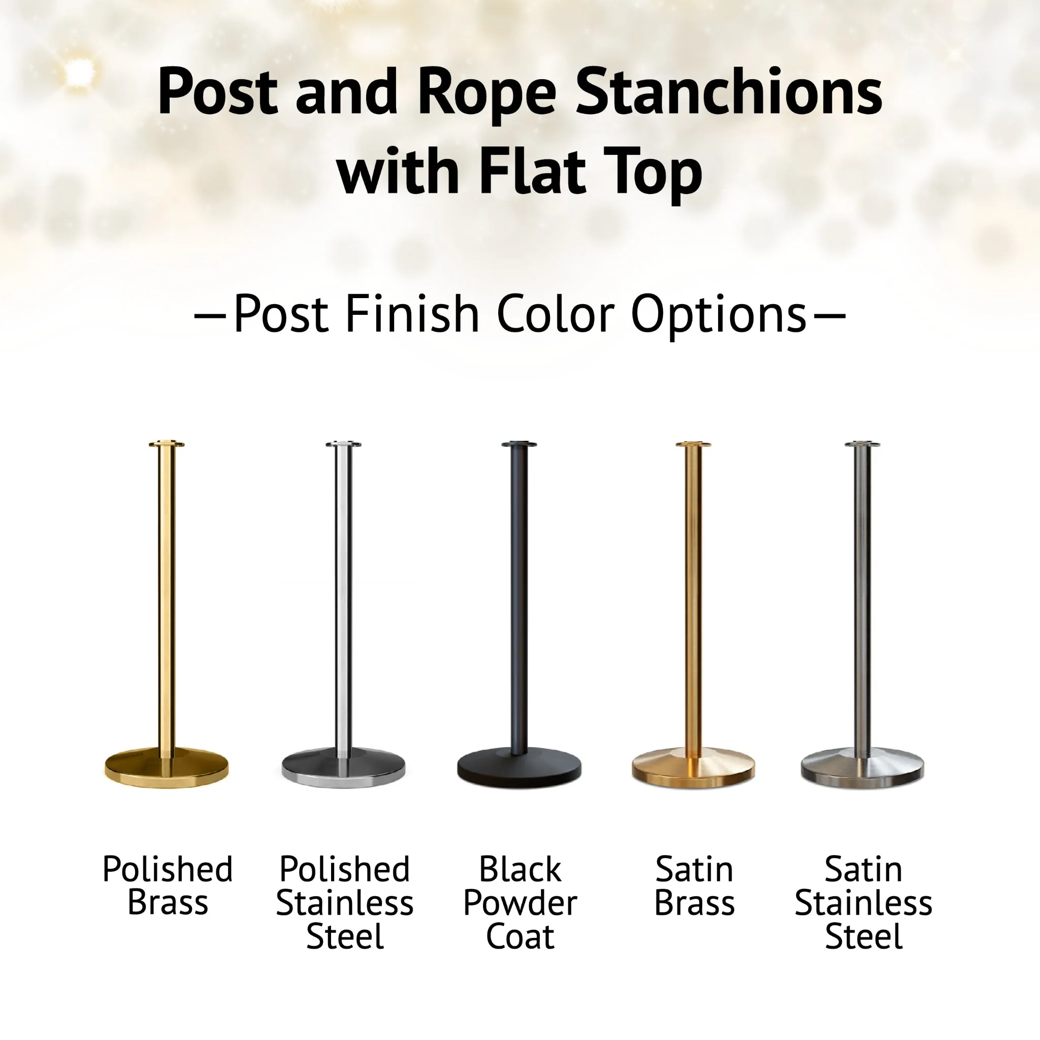 Flat Top Post and Rope Stanchion with Dome Base - Montour Line CDLine