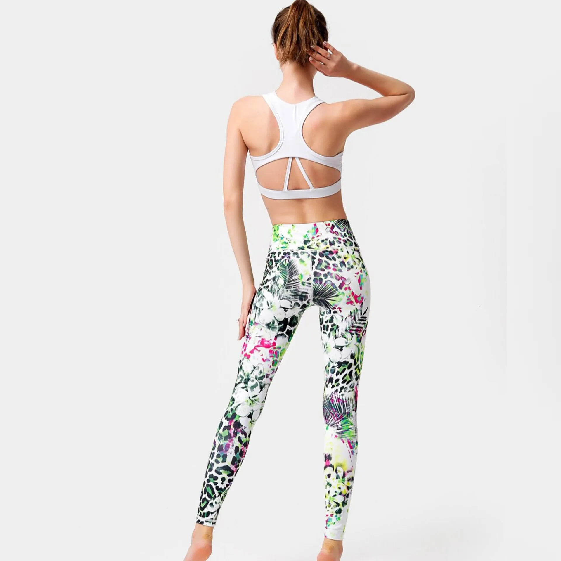 High Quality Women'S Sports Fitness Pants High Waist Lift Hip Printed Yoga Pant