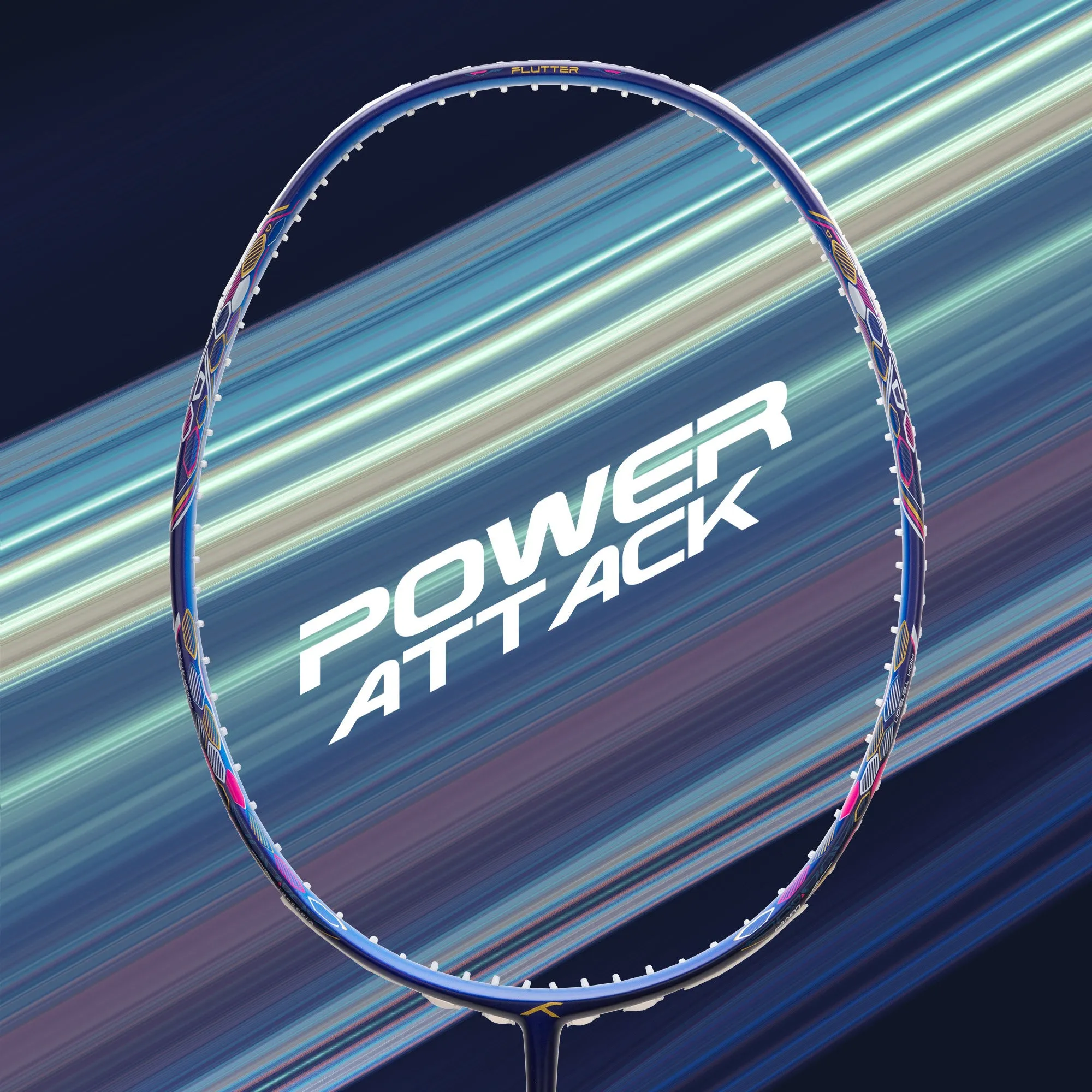Hundred Flutter S Attk Superior Smash Performance Unstrung Badminton Racquet (Blue)