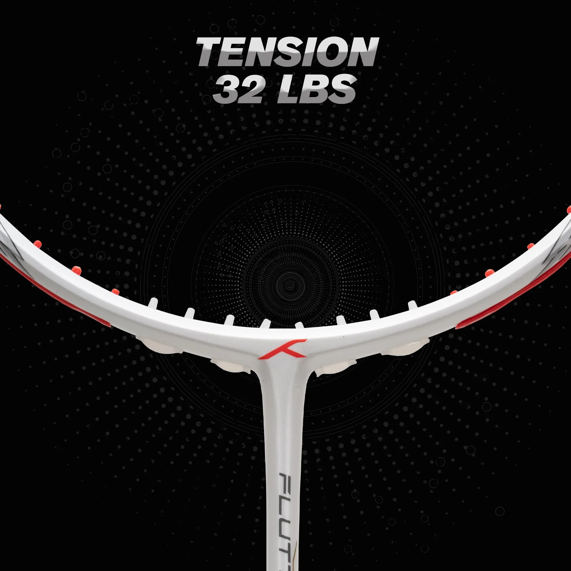Hundred Flutter S Ctrl Superior Control Slim Shaft Strung Badminton Racquet (White / Red)