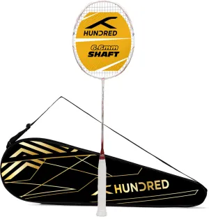Hundred Flutter S Ctrl Superior Control Slim Shaft Strung Badminton Racquet (White / Red)