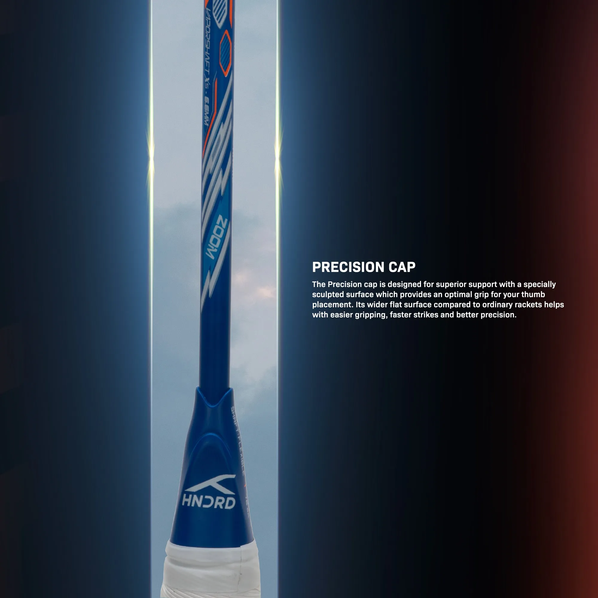 Hundred Flutter S Zoom Superior Wingshot Technology Strung Badminton Racquet (Blue / Black)