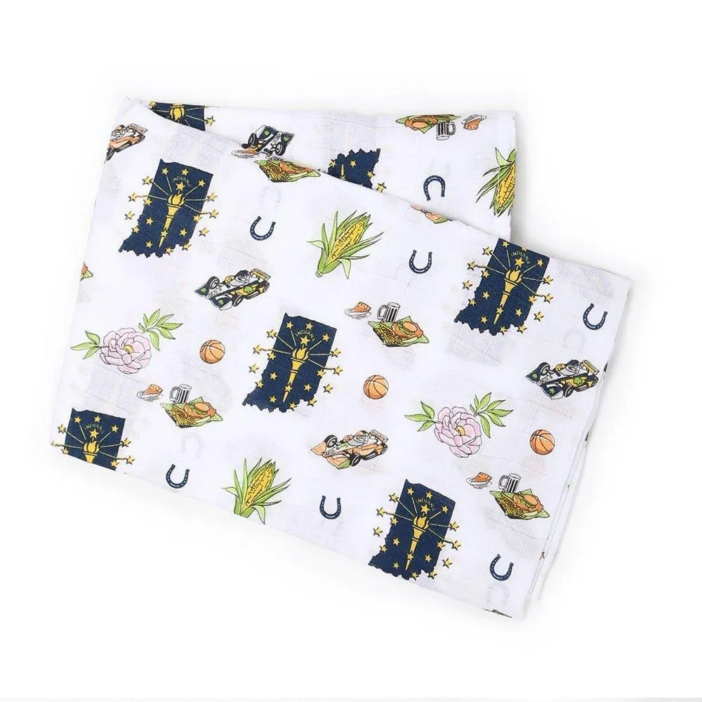 Indiana Baby Muslin Swaddle Receiving Blanket