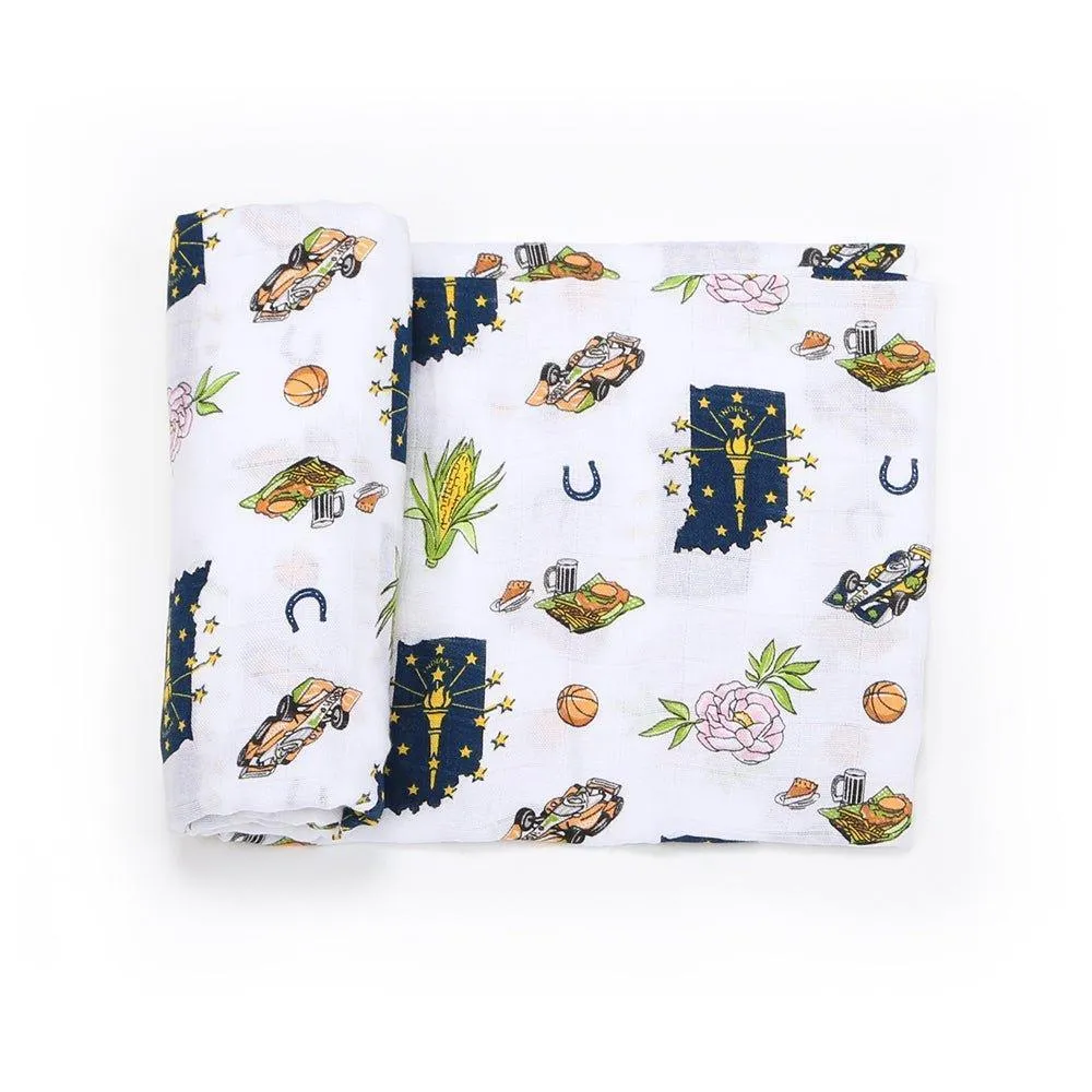 Indiana Baby Muslin Swaddle Receiving Blanket