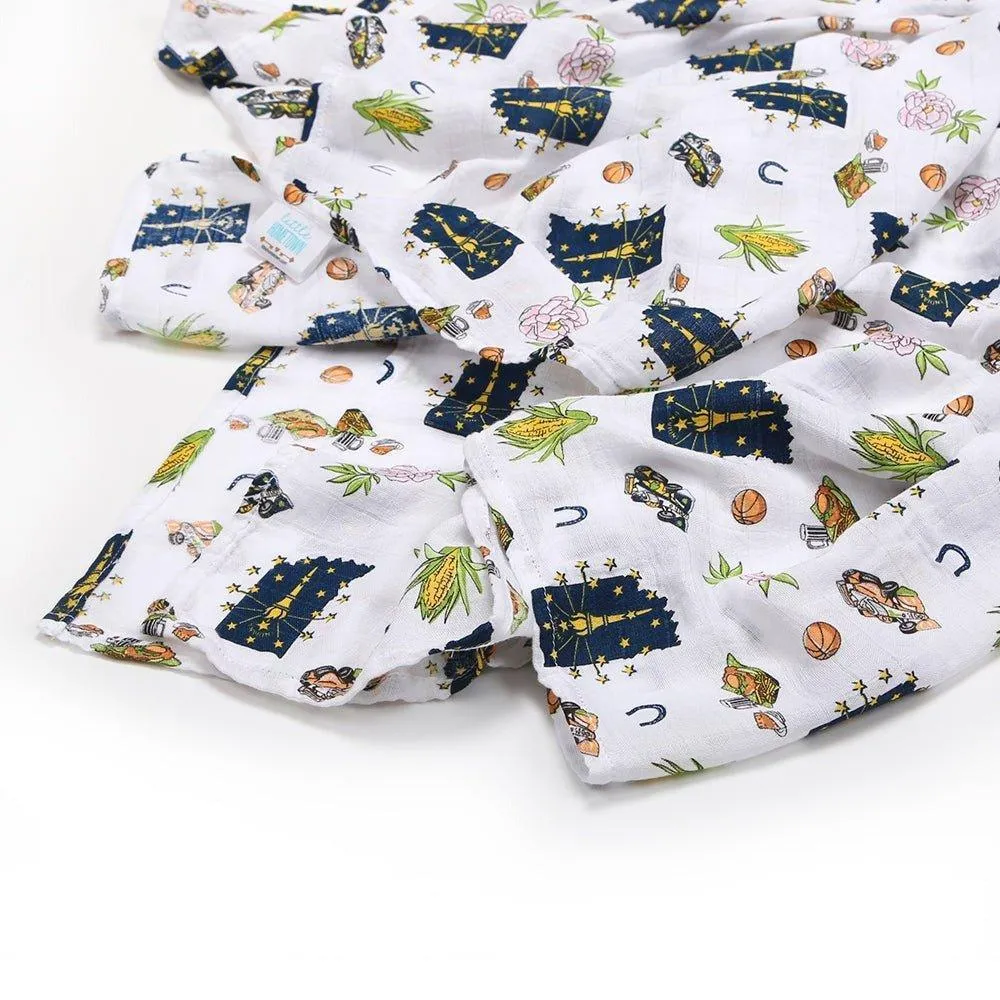 Indiana Baby Muslin Swaddle Receiving Blanket
