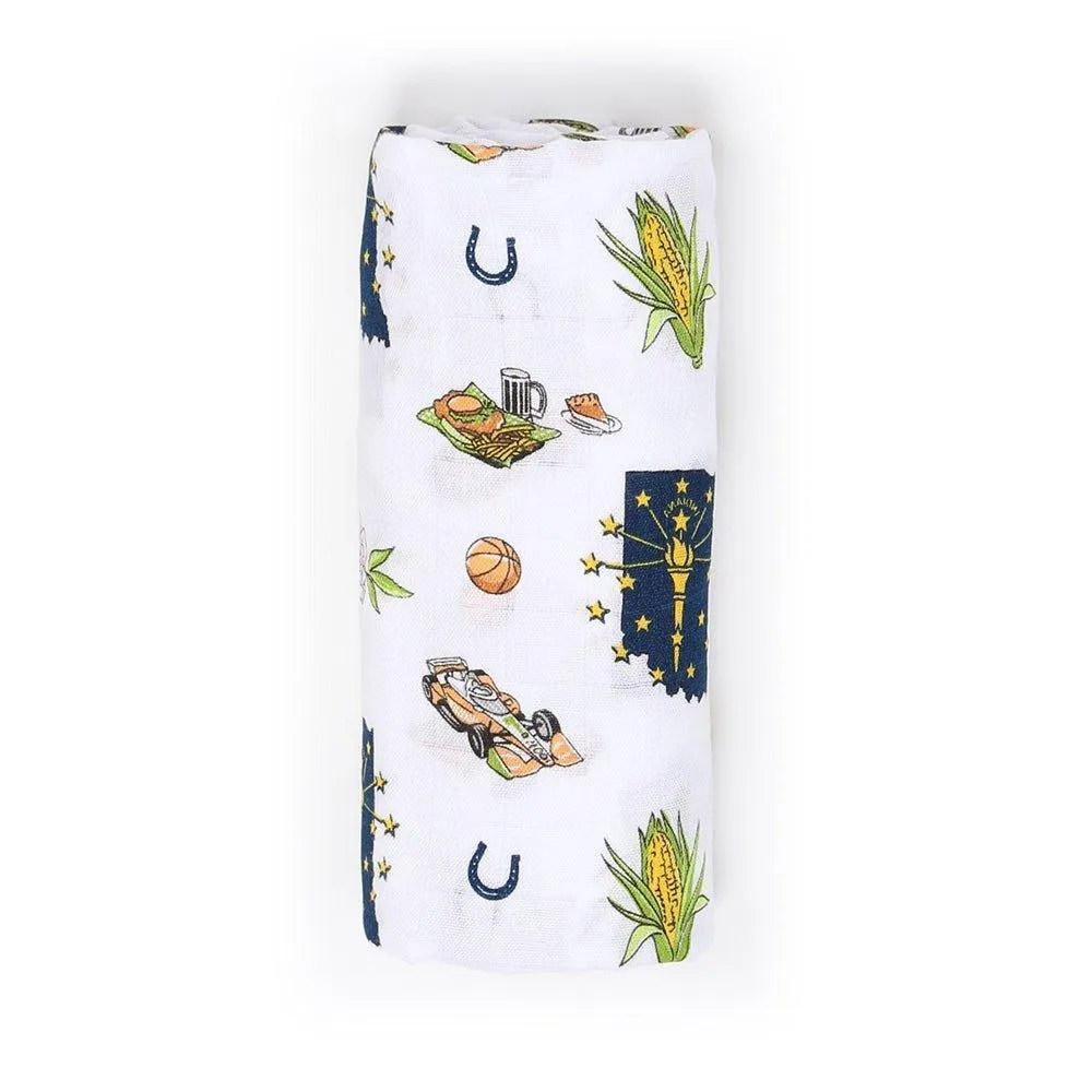 Indiana Baby Muslin Swaddle Receiving Blanket