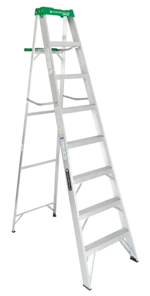 Louisville AS4000 Series AS4008 Step Ladder, 8 ft H, Type II Duty Rating, Aluminum, 225 lb, 7-Step :EA: QUANTITY: 1