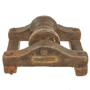 Original British Oak Pulley Wheel & Mounting Removed from Nelson’s Flagship HMS Victory During Middle Gun Deck Repairs in 1926