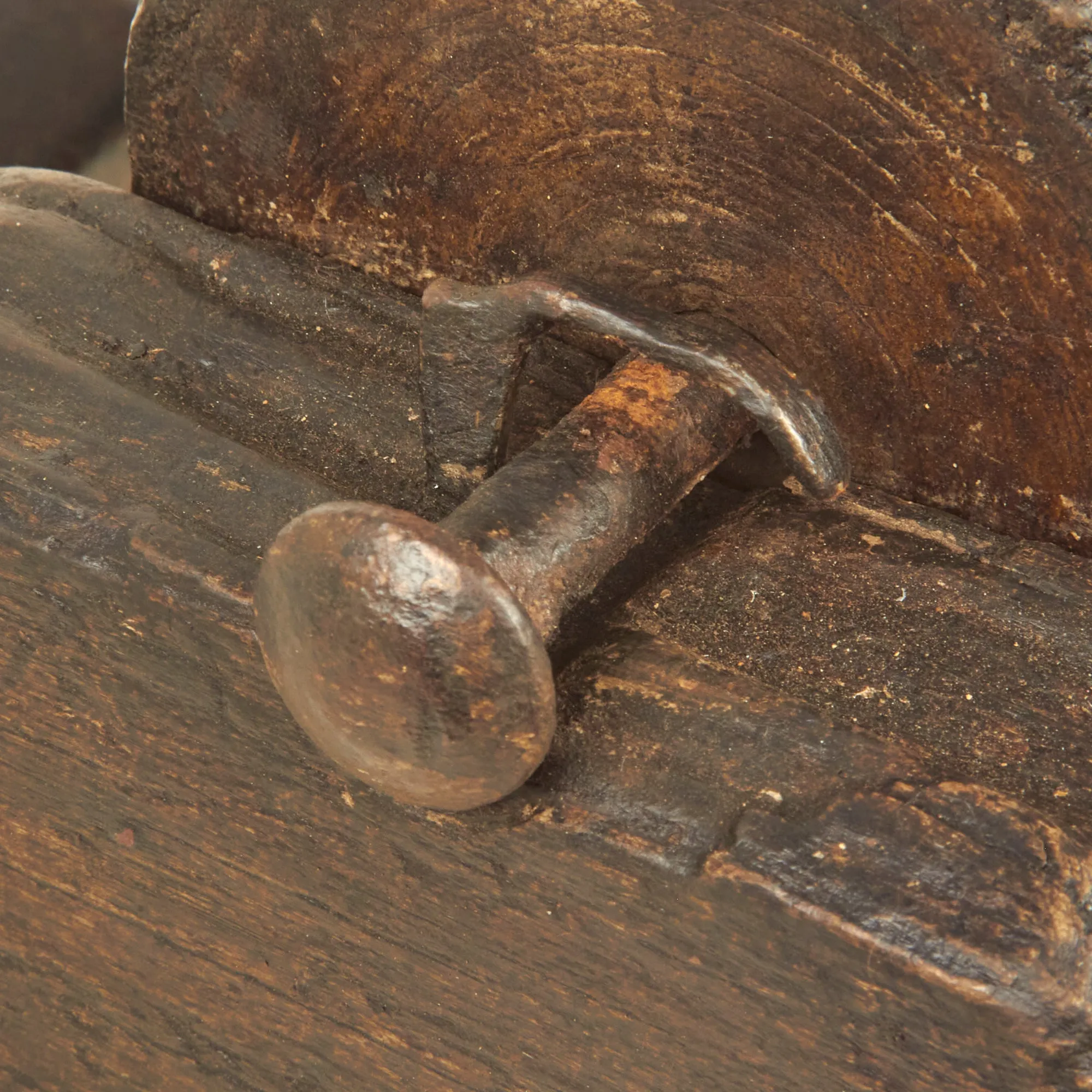 Original British Oak Pulley Wheel & Mounting Removed from Nelson’s Flagship HMS Victory During Middle Gun Deck Repairs in 1926