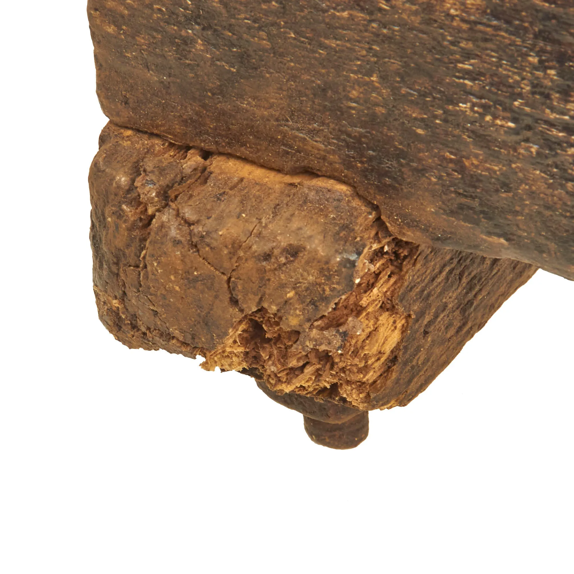 Original British Oak Pulley Wheel & Mounting Removed from Nelson’s Flagship HMS Victory During Middle Gun Deck Repairs in 1926