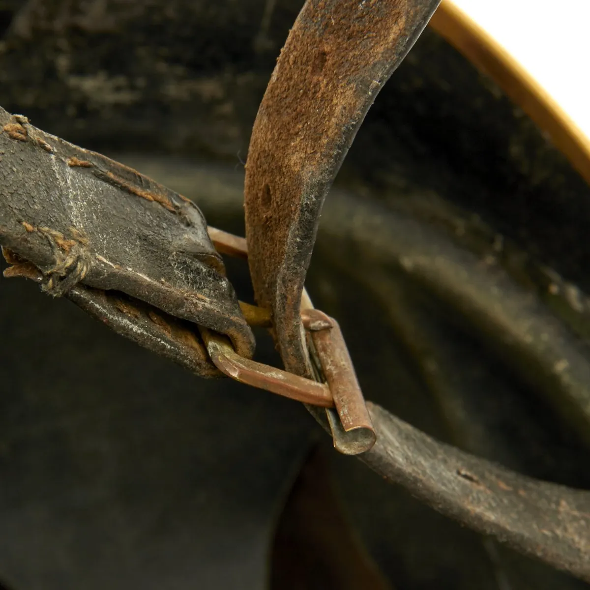 Original German WWI Leather Fire Brigade Helmet - Tropau