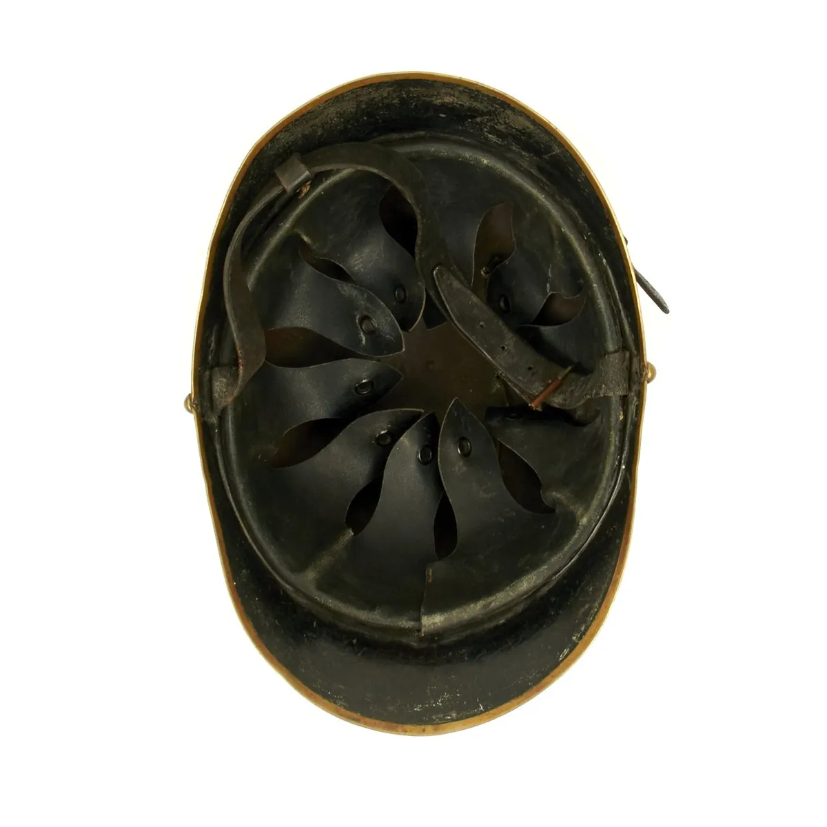 Original German WWI Leather Fire Brigade Helmet - Tropau