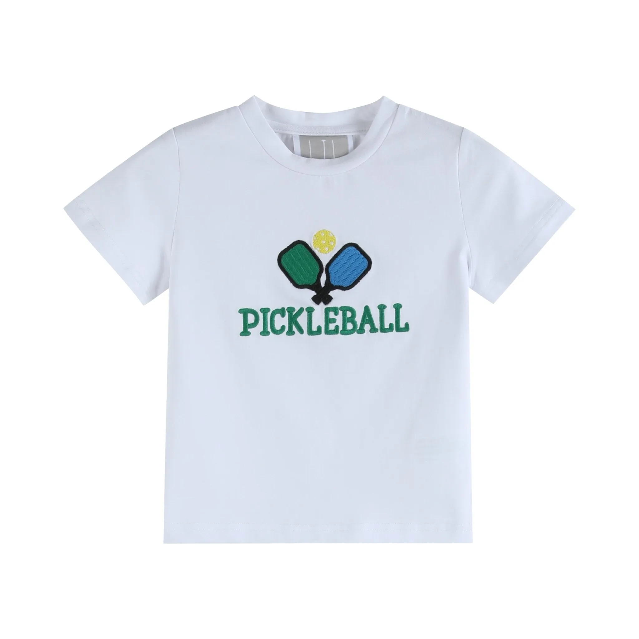 Pickleball T-Shirt and Green Gingham Shorts Set
