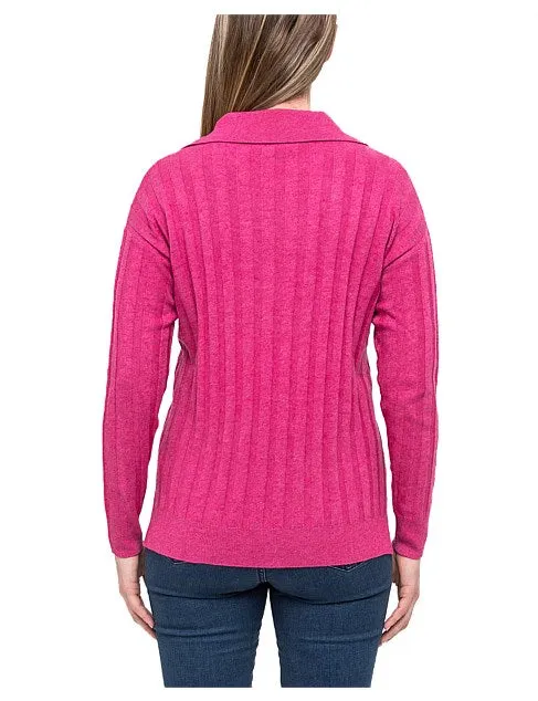 Rib Collared Pullover