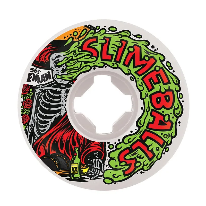 Slime Balls 56mm 97a Emmanuel Guzman Guest Vomit Mini White Skateboard Wheels 4pk