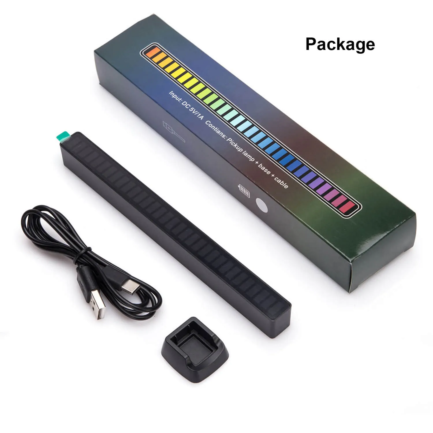 Smart RGB Ambiant Sound Control Music Rhythm Light Bar Black