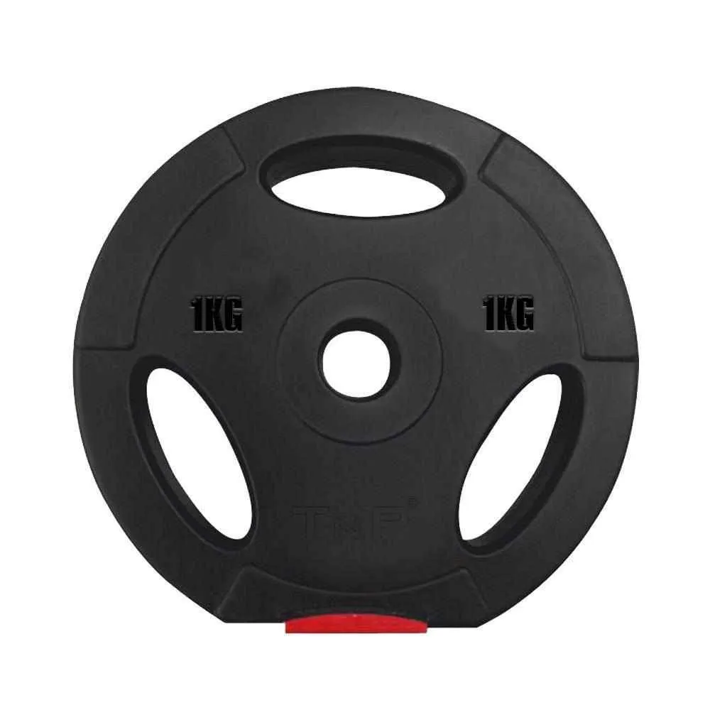 Standard 1" Tri-Grip Vinyl Weight Plate 1kg - Black & Red