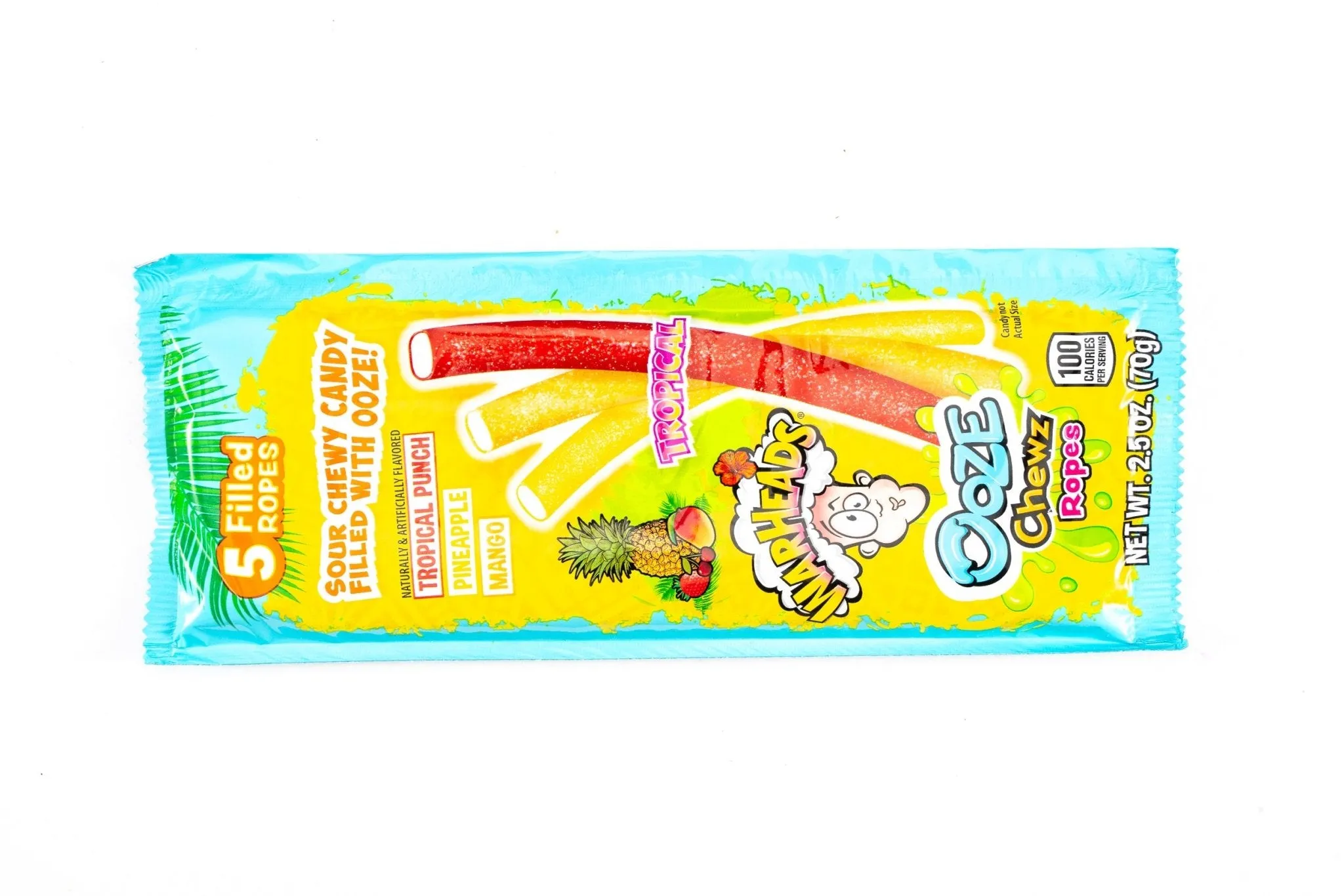 Warheads Ooze Chews Tropical Ropes Sour Candy Bulk Box (0.20 oz, 12ct.)